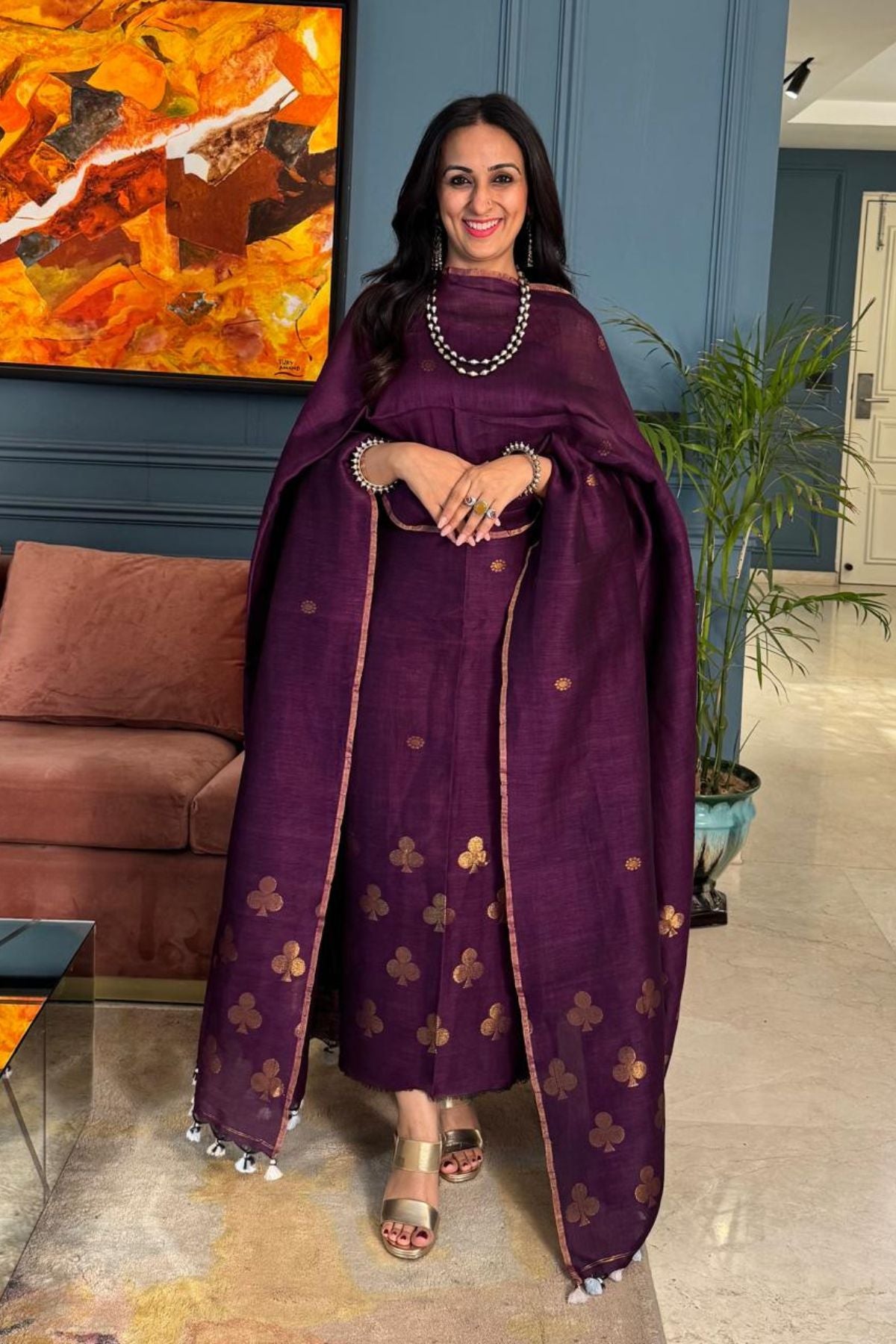 Jayshree Linen Kurta Dupatta Set